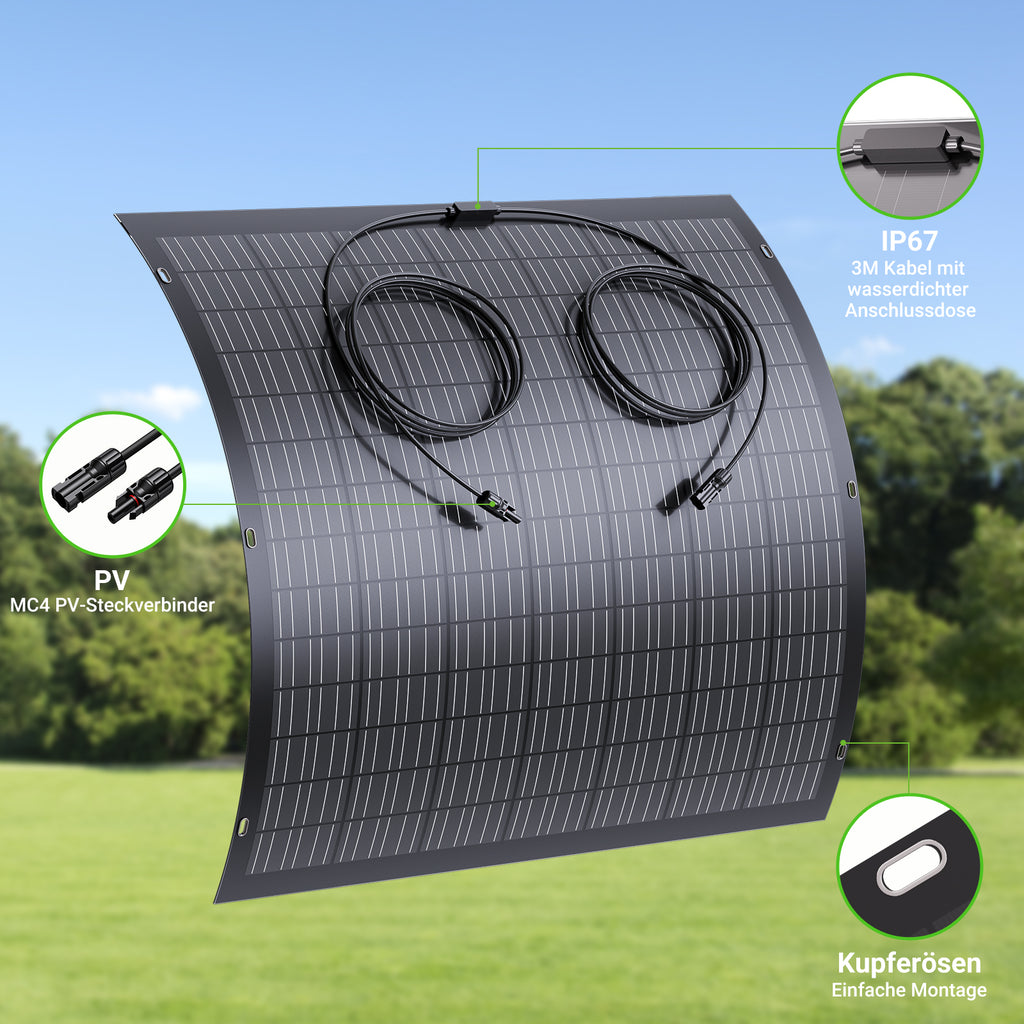 Flexibles 240W Monokristall-Solarmodul für nachhaltige Energieversorgung