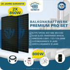 Balkonkraftwerk Premium Pro DoppelGlas 860W Komplett mit NEP BDM-800 MIKROWECHSELRICHTER MIT WLAN