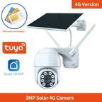 Tuya WLAN/4G Solar IP PTZ Kamera Outdoor 3mp HD Solar/Batterie betriebene CCTV-Kamera