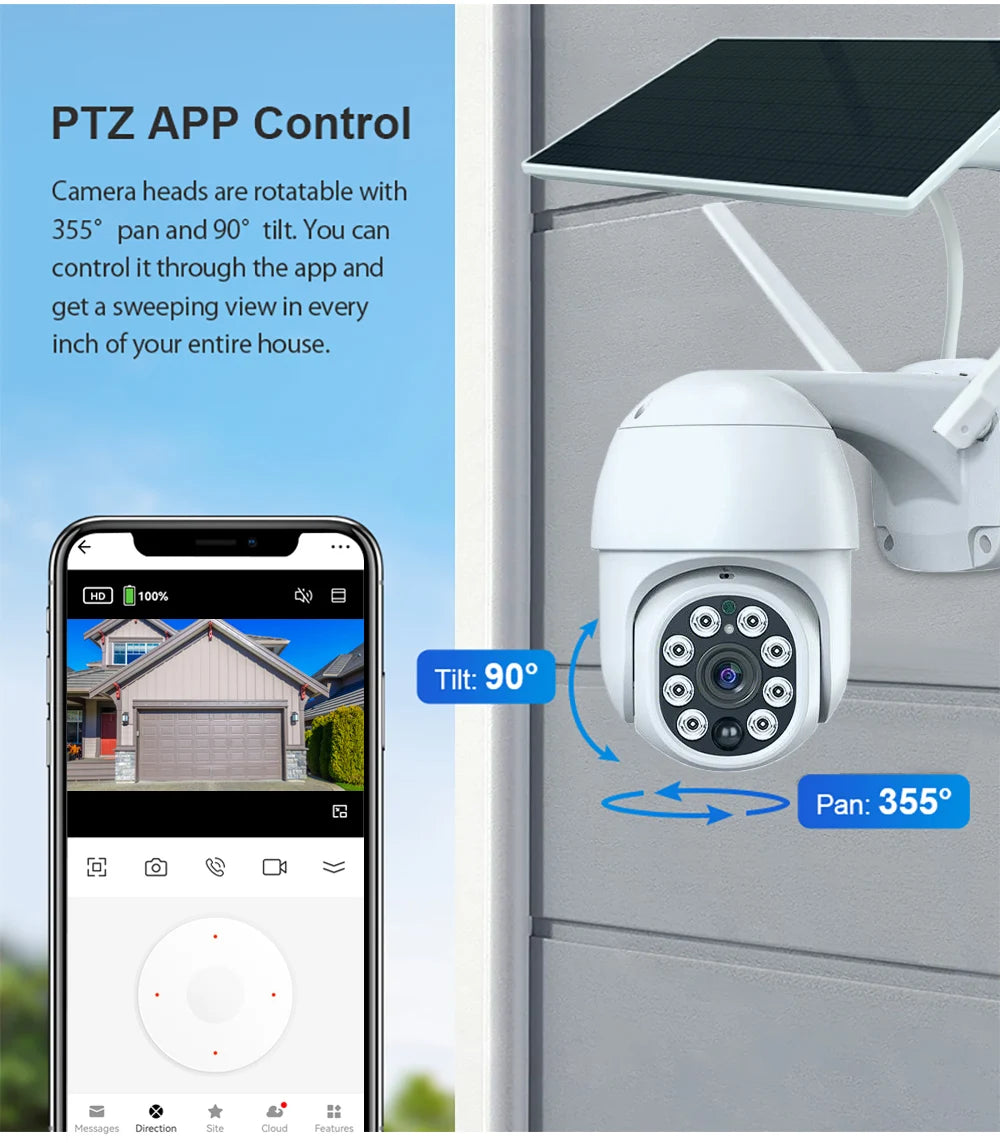 Tuya WLAN Solar IP PTZ CCTV Kamera