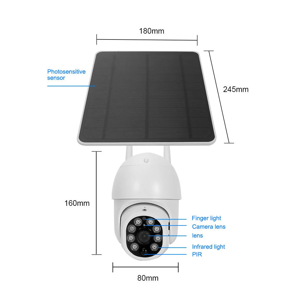 Tuya WLAN Solar IP PTZ CCTV Kamera mit Solar