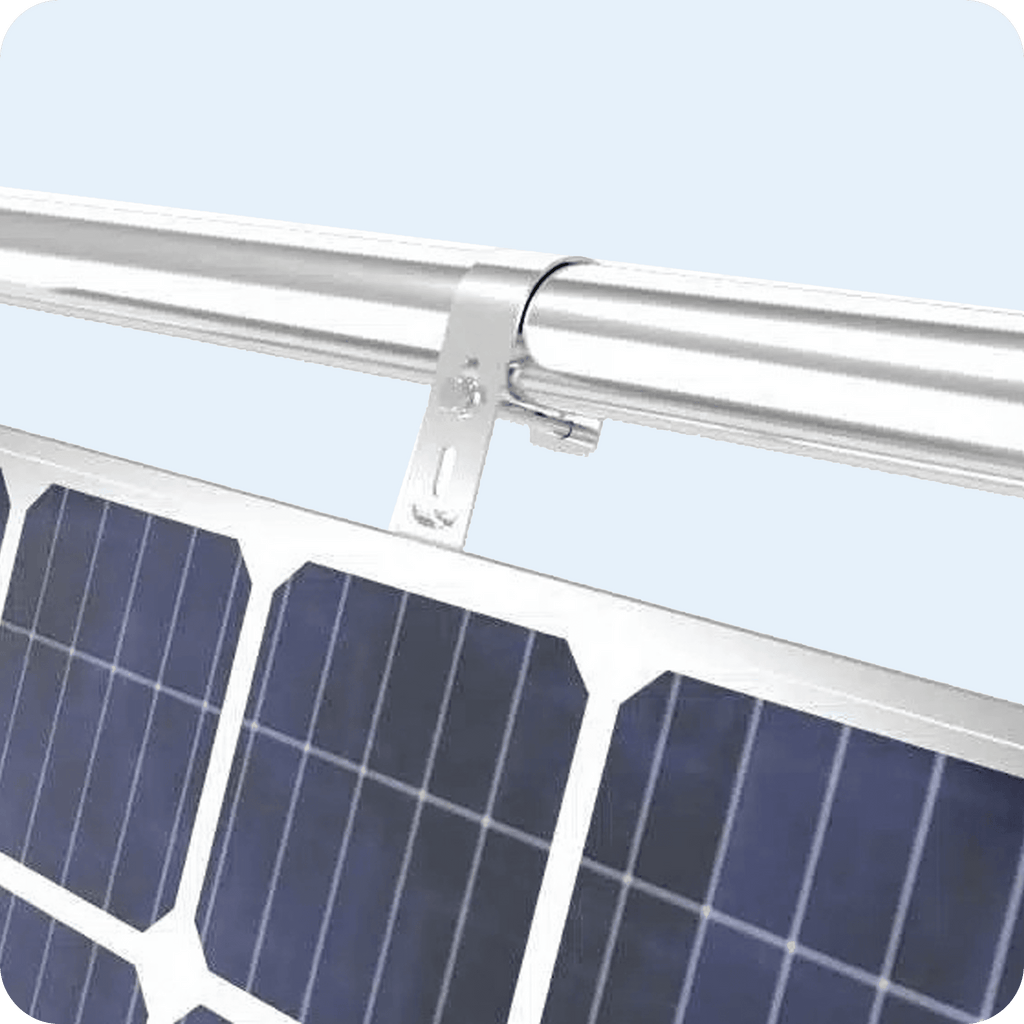 Balkonkraftwerk Halterung für 2 Solarmodul,  Balkon Neigungswinke 0° & 15-30